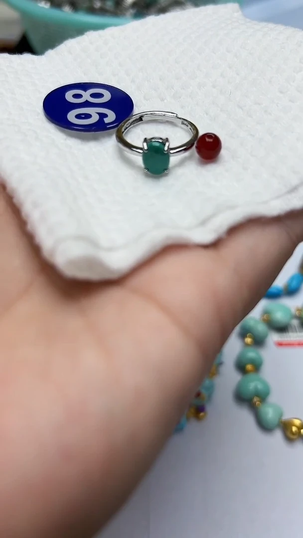 玛瑙/玉髓戒指银S925镶嵌98随机发