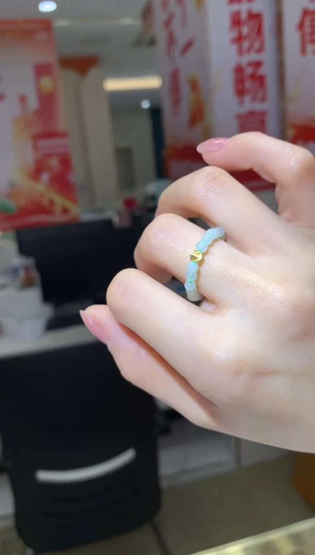 银S925镶嵌戒指翡翠|不退不换