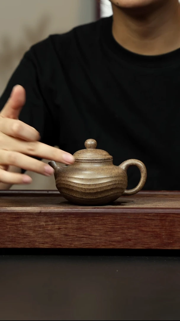 紫砂茶壶本绿柴烧 容天
