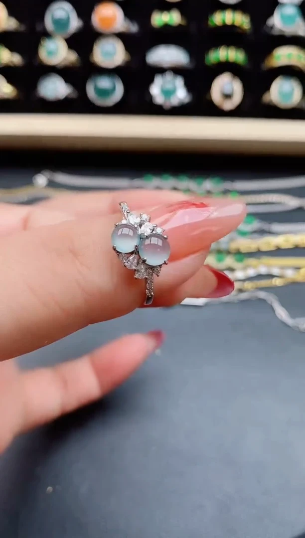 【闪购商品】翡翠戒指银S925镶嵌08058