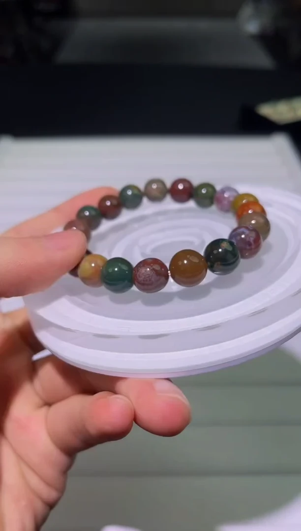 未镶嵌手链和田玉（碧玉）X10-海洋碧玉单圈多样性发其一