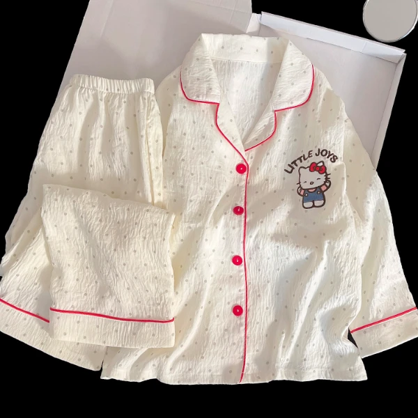 bejirog/北极绒中小童长袖开衫款云朵棉睡衣女童亲子款家居服套装