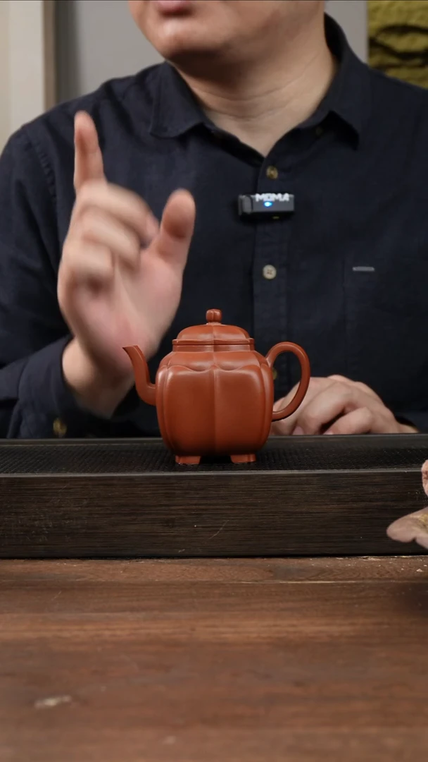 茶杯紫砂鲸*朱泥筋纹宫灯    220CC