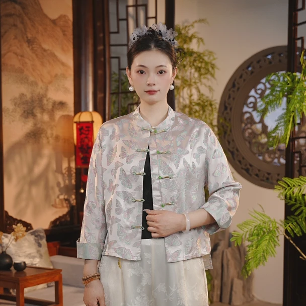 春日蝶序 中式复古织花时尚百搭外套9900