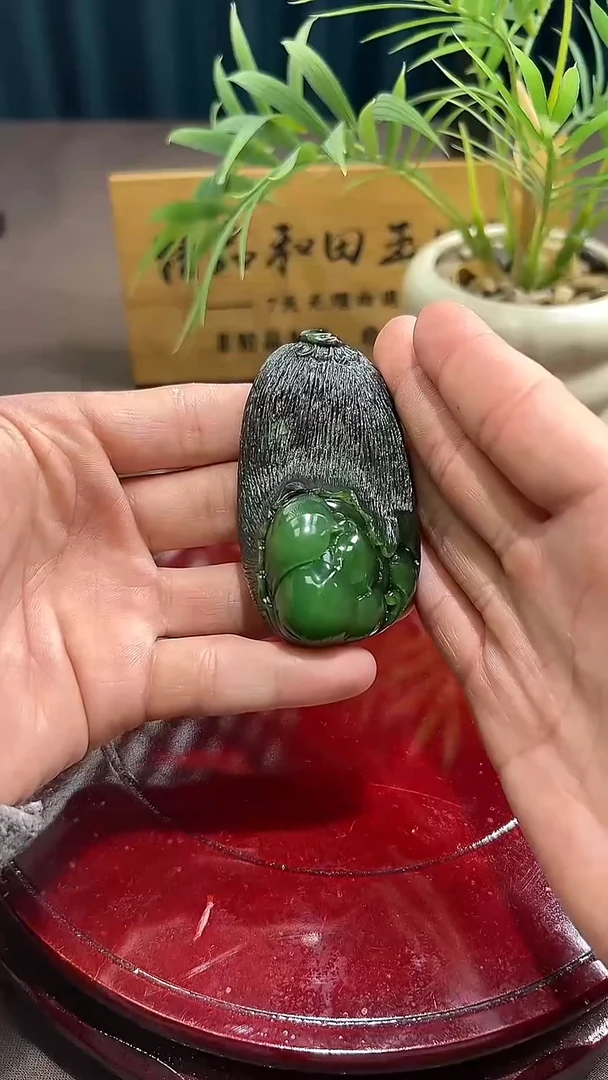 未镶嵌和田玉挂件碧玉手把件14