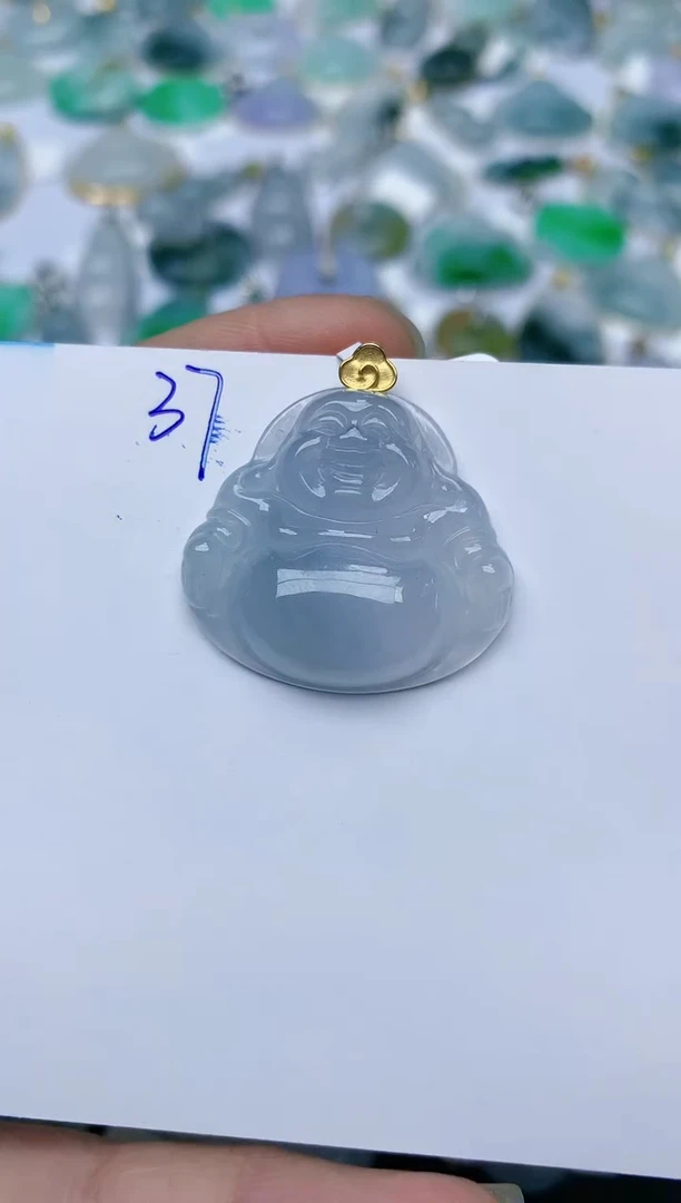 【闪购商品】翡翠颈饰18K金镶嵌天然翡翠A货    37