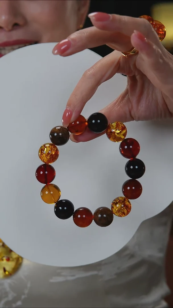 琥珀项链未镶嵌多宝手串