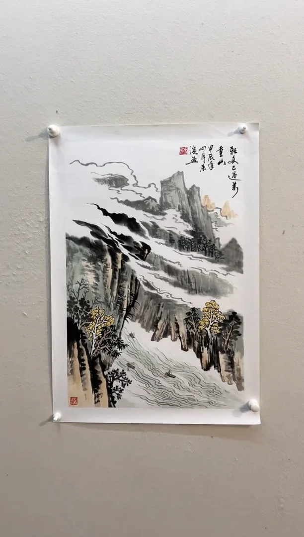 【闪购商品】国画绘画作品2.7平尺山水作品