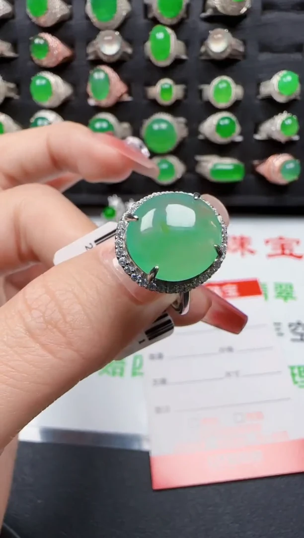 【闪购商品】翡翠戒指银S925镶嵌3132