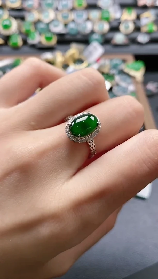 【闪购商品】翡翠戒指银S925镶嵌51511