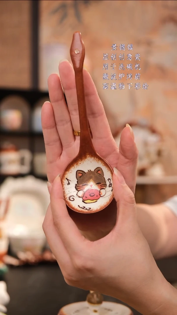 摆件景德镇手工手绘设计师款