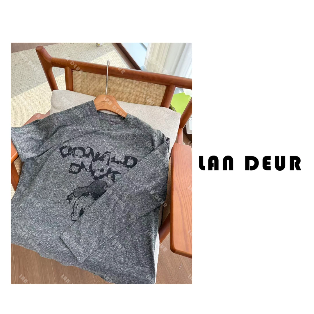 【松岛日记】韩系简约小众设计卡通印花T恤女休闲宽松舒适百搭上衣