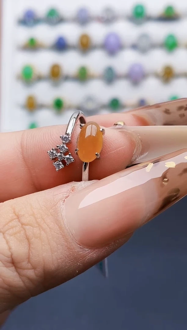 银S925镶嵌戒指翡翠0337