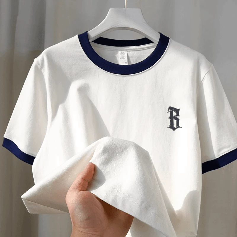 奥特莱斯~外贸清仓日系潮牌撞色短袖t恤男女个性休闲圆领半袖上衣