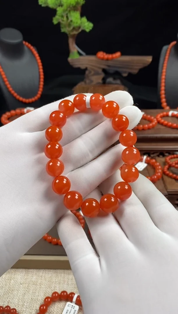 【闪购商品】南红玛瑙手串未镶嵌冰红12mm+