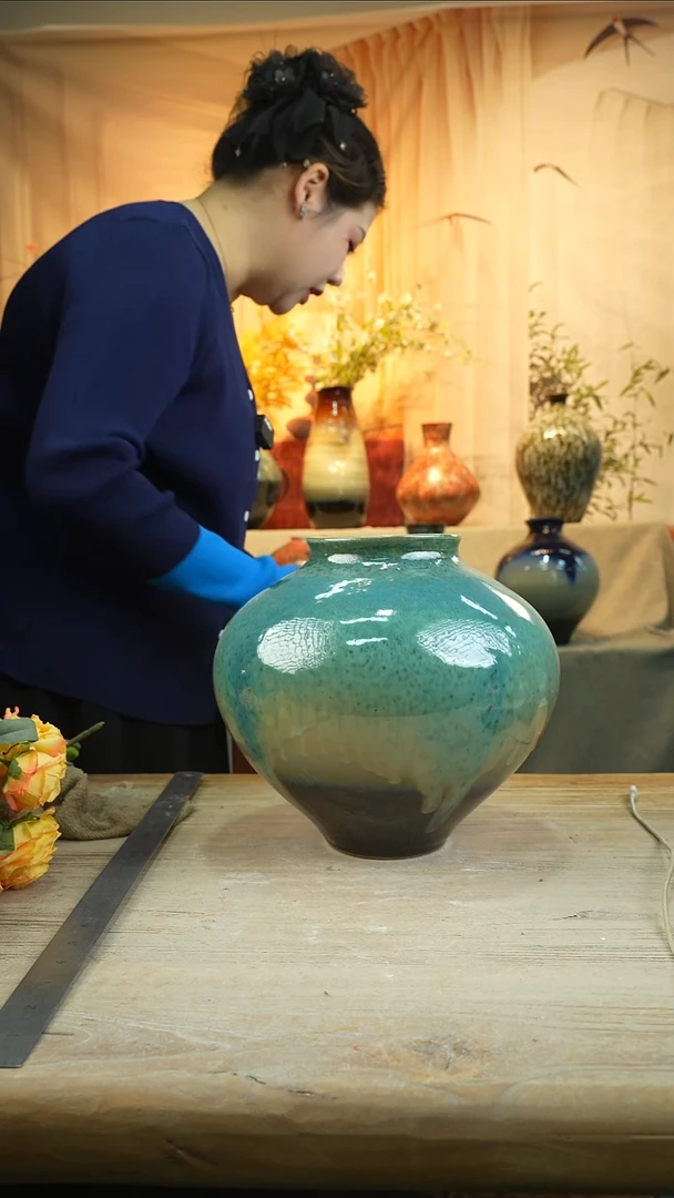 高 25口12陶瓷花瓶花器