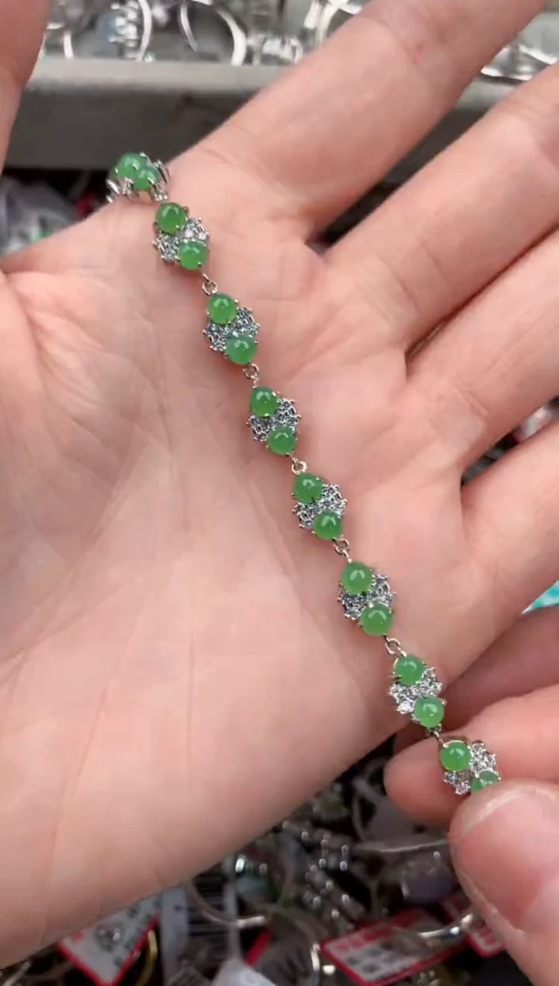 银S925镶嵌戒指翡翠11           10