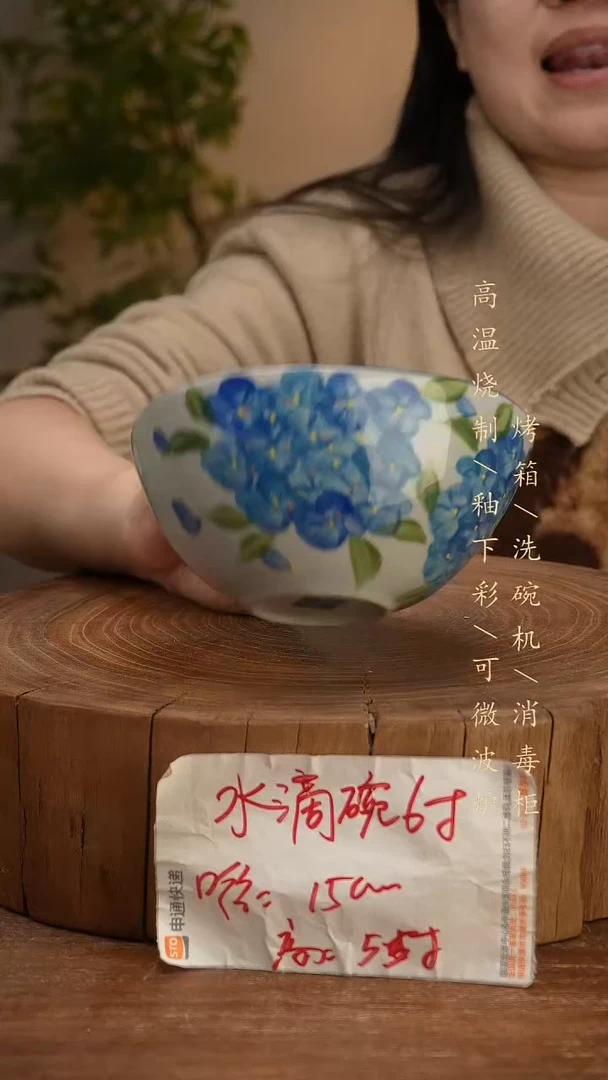 碗瓷景德镇手工手绘高温瓷釉下彩