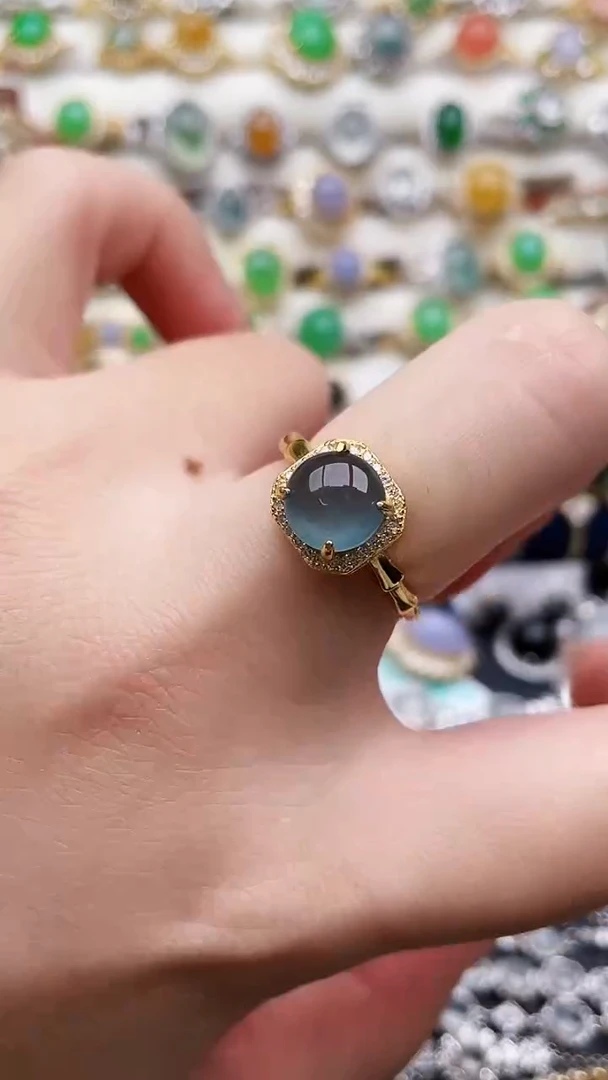 银S925镶嵌戒指翡翠29