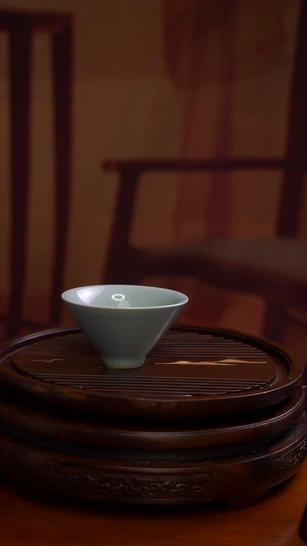 原矿原有粉青斗笠杯