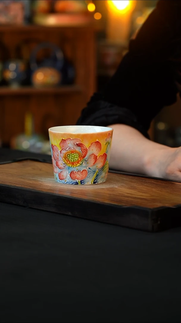 杯手绘心瓷陶瓷浮力