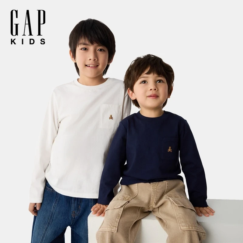 【大小童同款】Gap男女童25春季新款纯棉撞色条纹T恤687247/687266