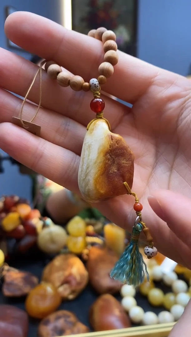 琥珀颈饰未镶嵌挂件 纹