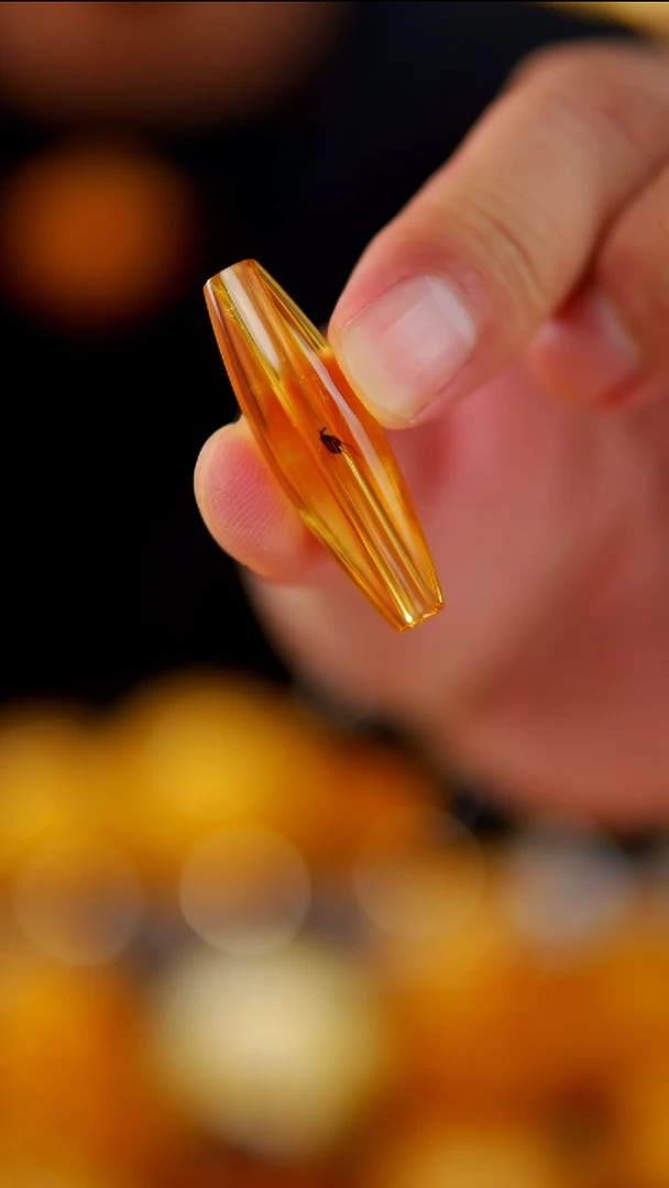 裸石虫珀未镶嵌虫珀桶珠2.7