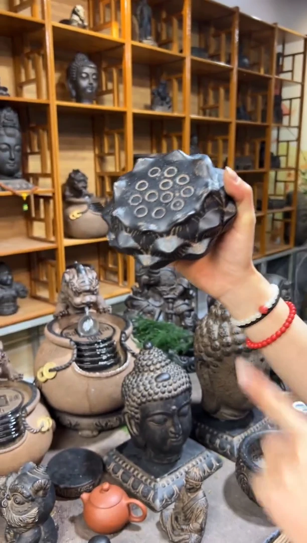 陶土【火山泥】莲蓬实心底座