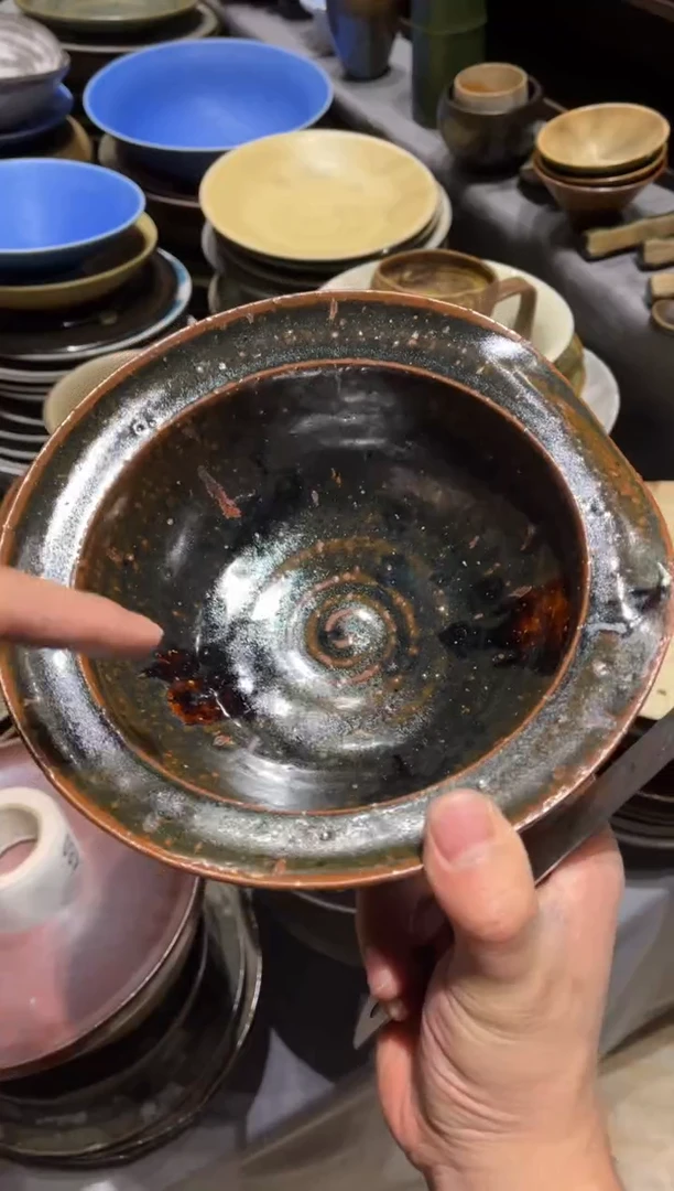 【闪购商品】瓷片479 粗陶天目平沿面碗1个