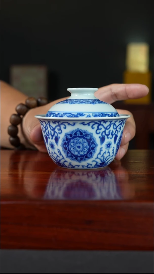 祖传窑  真柴窑传承400年宝相二才盖碗