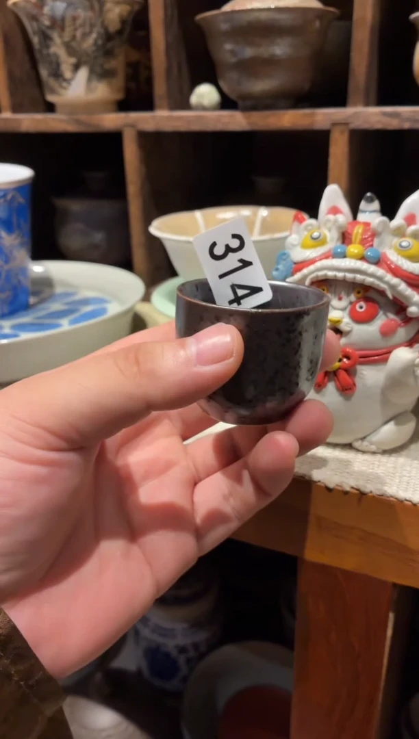 瓷片烦****?314微瑕手工茶杯1个