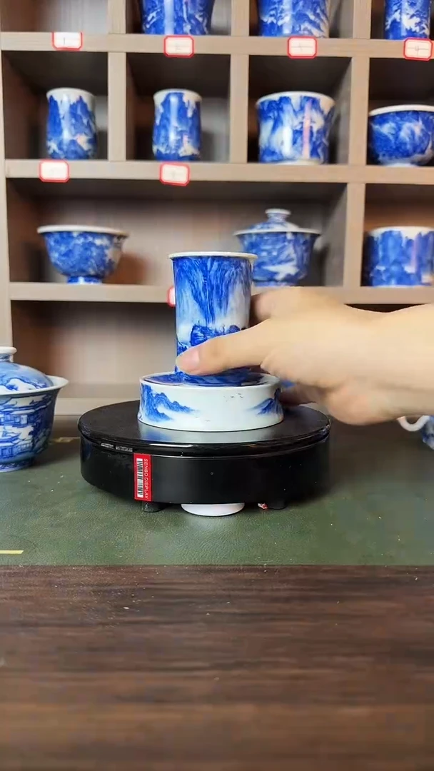 精工青花宋画山水闻香杯