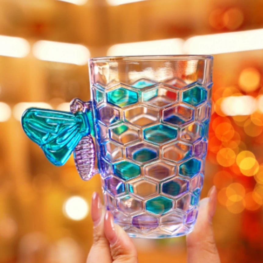 个性独特创意蝴蝶把手水杯牛奶咖啡饮品杯