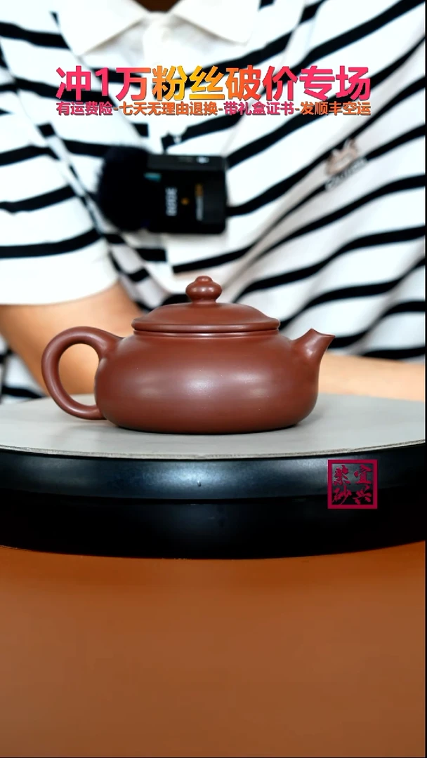 茶壶紫砂李传荣S级龙血砂光素寒江180CC