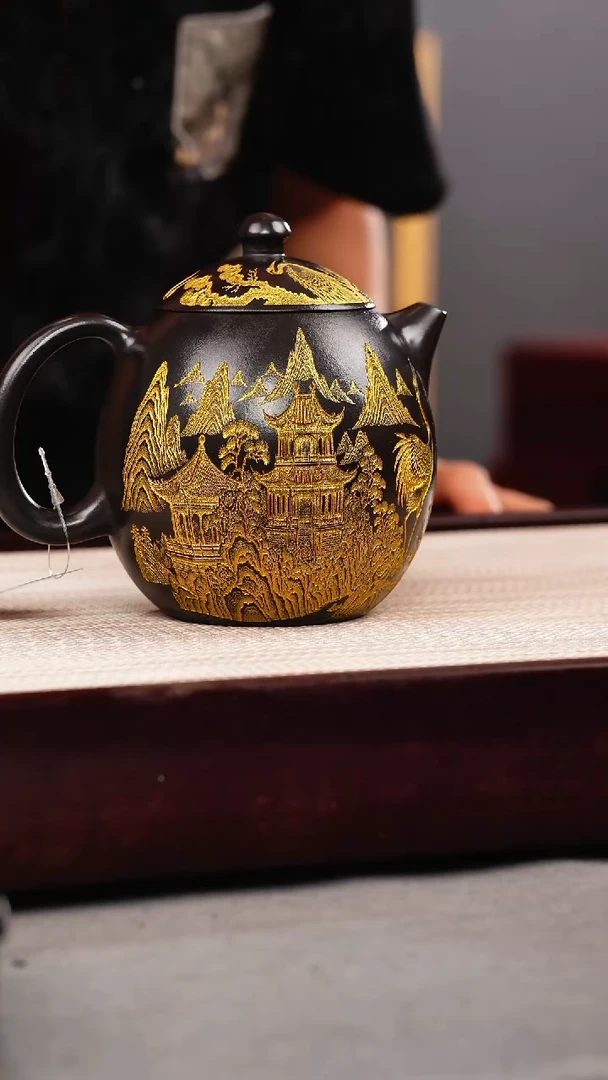 茶杯紫砂石黄洒金大龙蛋