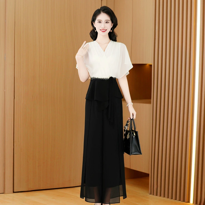 【上衣+裤子】优雅气质时尚大气减龄休闲收腰显瘦套裤M-4XL-26276-q