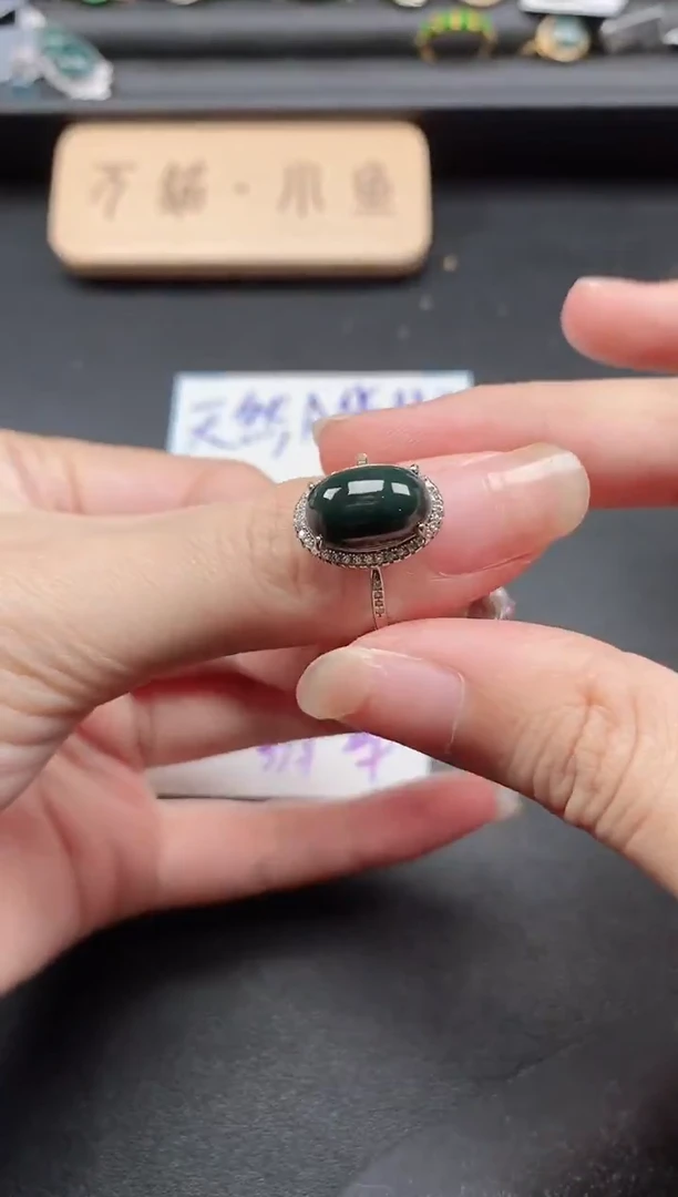 翡翠戒指银S925镶嵌51511