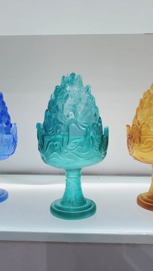 手工艺品琉璃古法琉璃博山炉