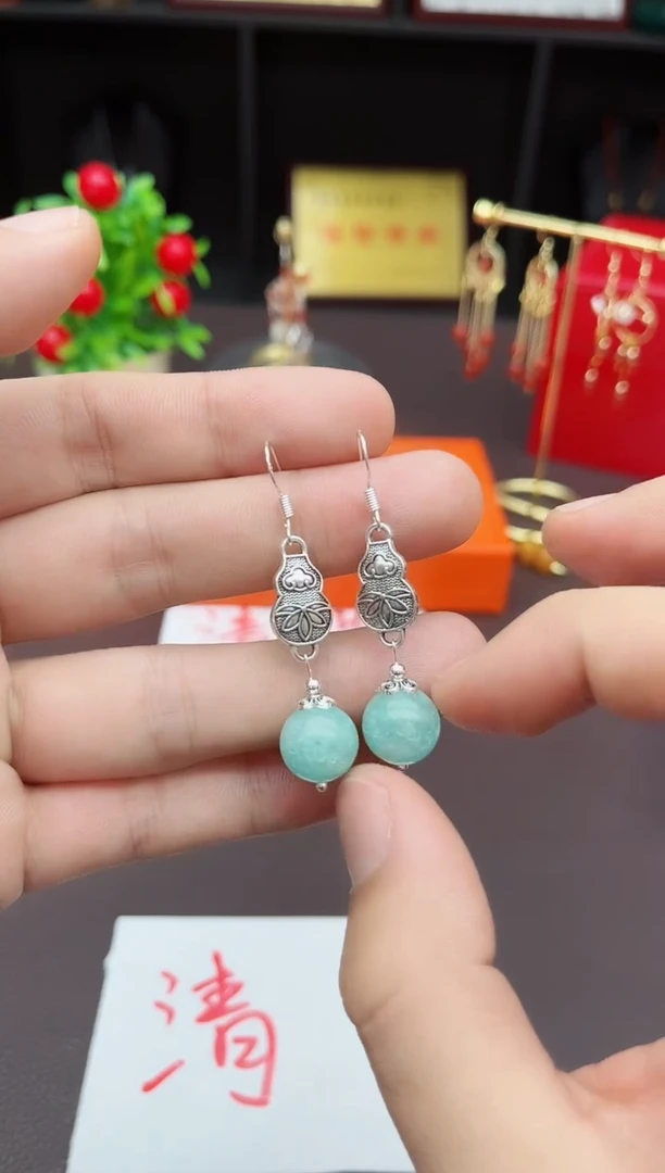 【闪购商品】玛瑙/玉髓耳钉银S925镶嵌418000