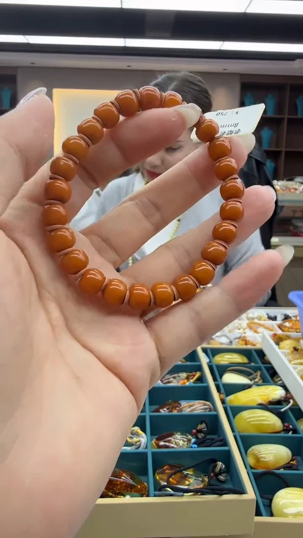 手链琥珀未镶嵌51秒拍号 假一罚三 8mm