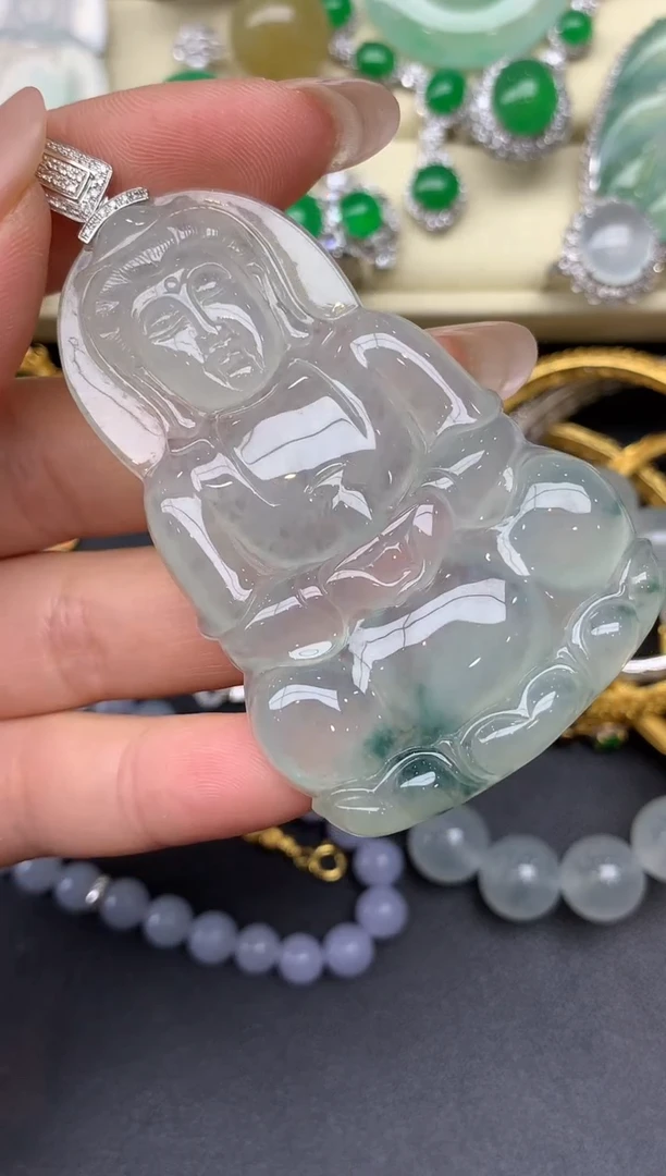 翡翠18K金镶嵌颈饰367-雪姐翡翠天天见