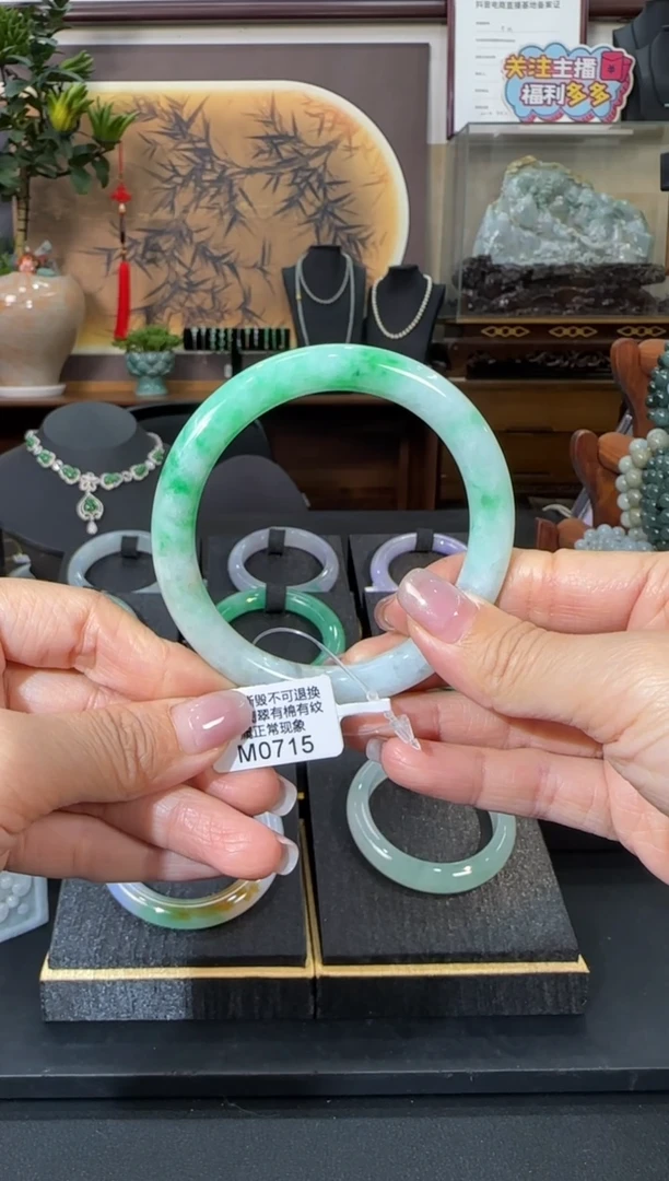 未镶嵌手镯翡翠M0715   圆条54