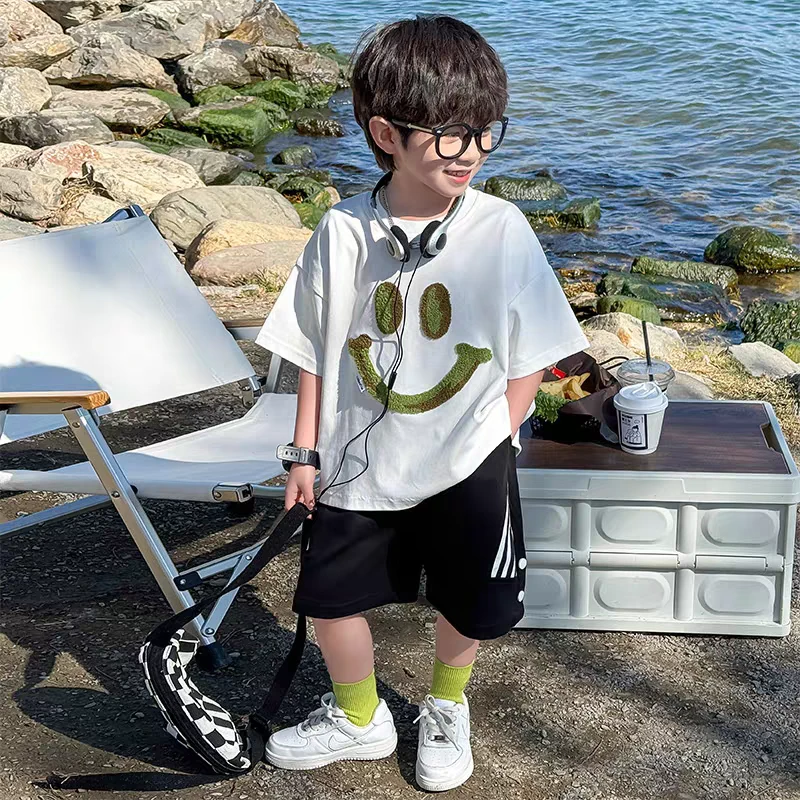 男童夏季短袖圆领男孩休闲百搭短袖T恤帅气夏装运动韩版中大童