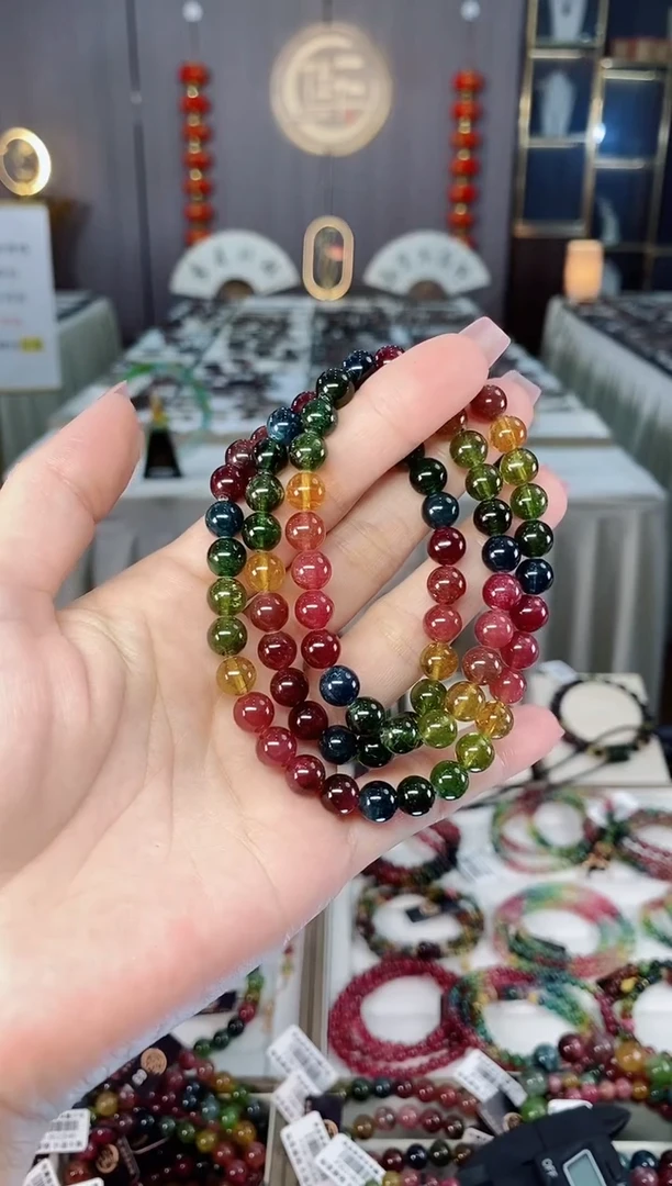 未镶嵌老矿碧玺三圈手串7mm+碧玺hon多样性发货一条