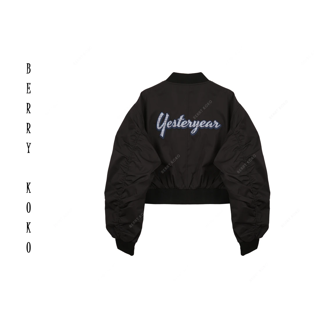 【MISSKO】复古重磅棒球服外套夹克背后英文字母设计休闲CC-5220