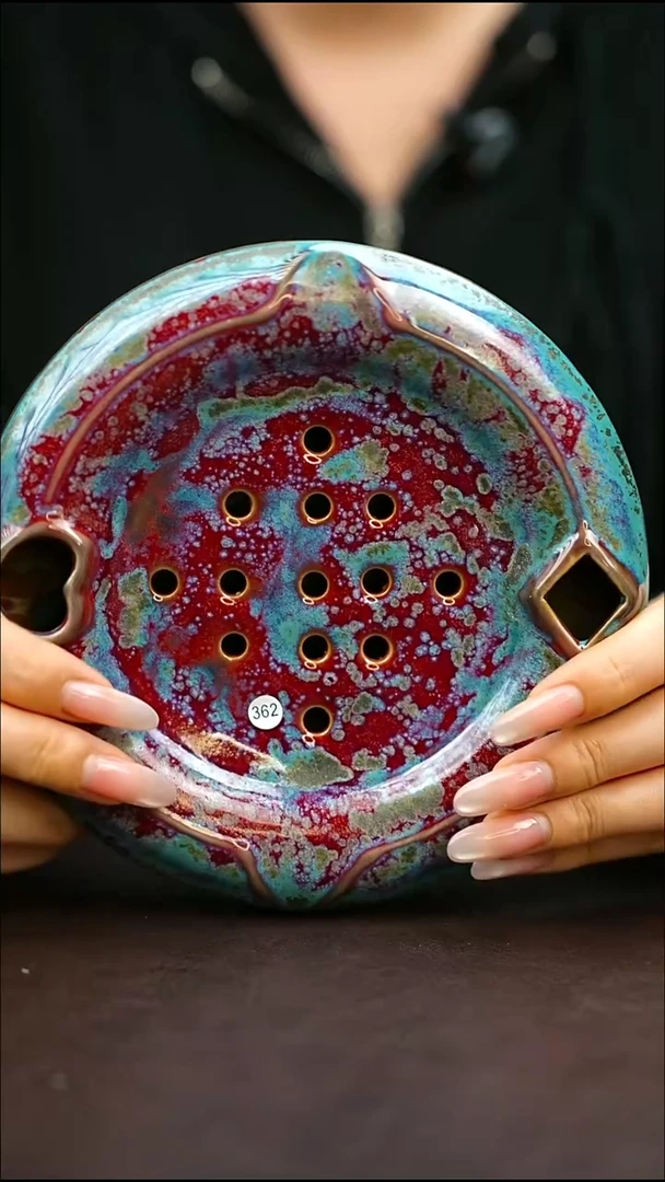 362#原矿钧瓷炉钧釉壶承