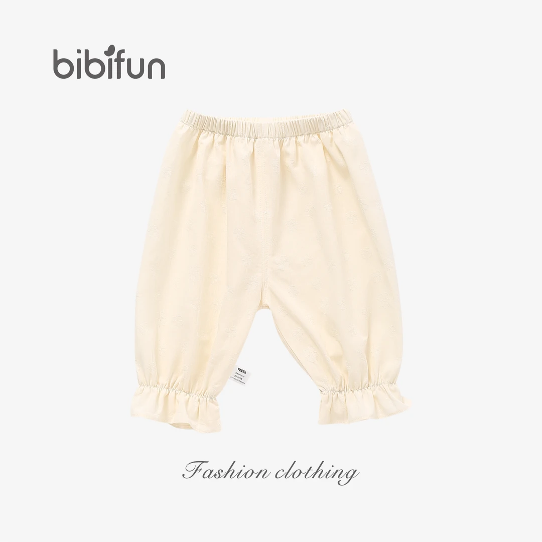 婴悦家旗下品牌BBF夏季女宝宝时尚洋气宽松舒适提花防蚊单裤96287