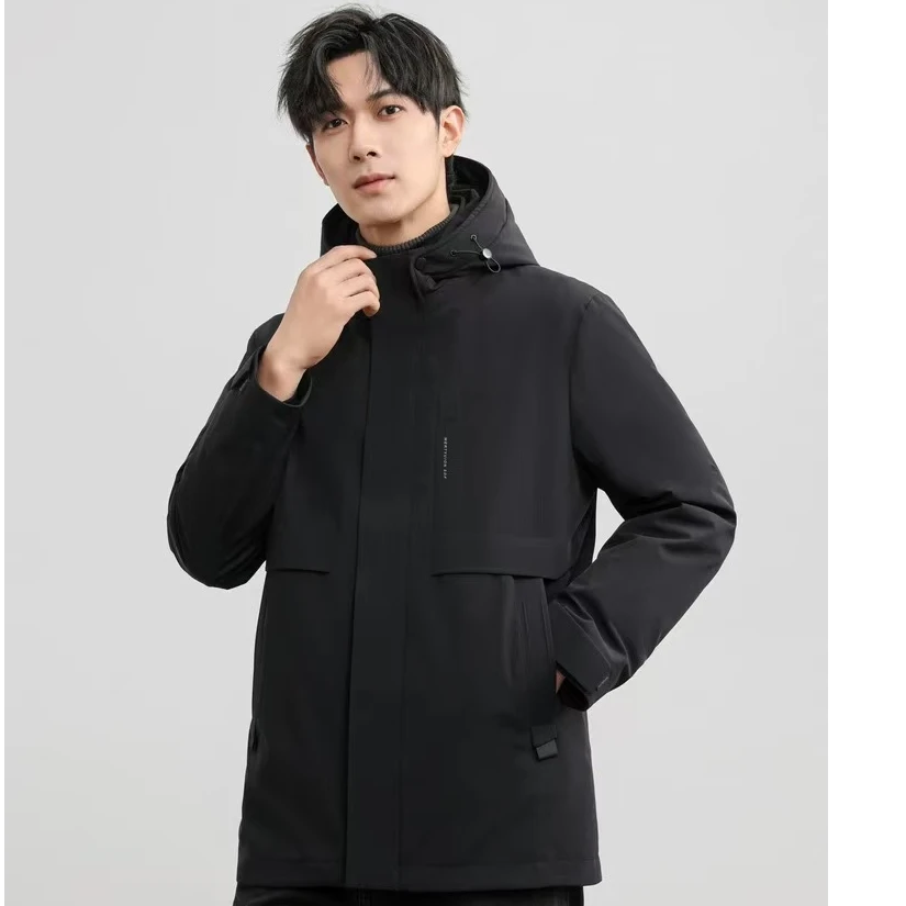 2515 男款时尚连帽可拆卸内胆羽绒服