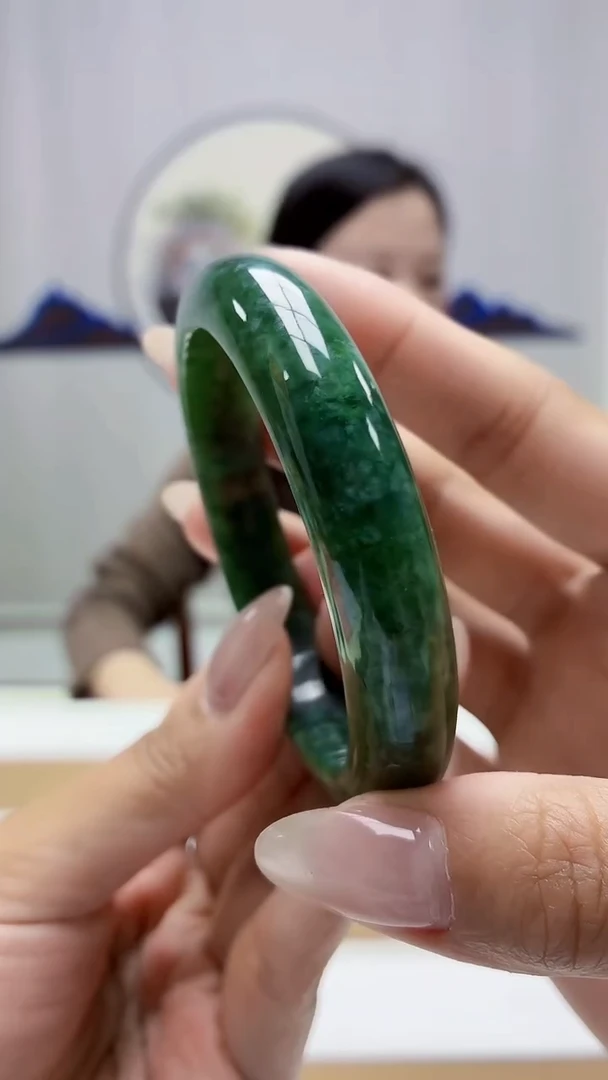 未镶嵌定制翡翠4852MM-毛货手镯（60圈）53